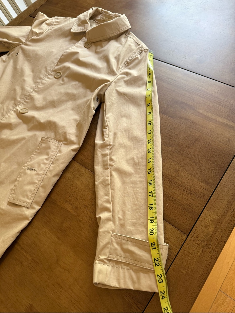 GAP Beige Rain Coat Trench Jacket Women’s XS Lightweight Button Front - Picture 7 of 15
